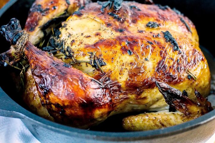 buttermilk roasted chicken with a herb butter rub
