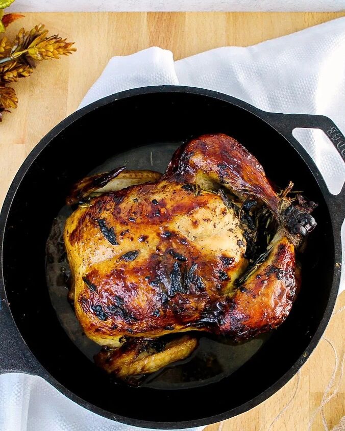 buttermilk roasted chicken with a herb butter rub