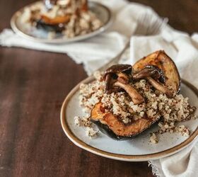 Herb Roasted Acorn Squash With Quinoa and Buttery Mushrooms
