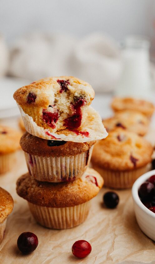bakery style fresh cranberry white chocolate muffins