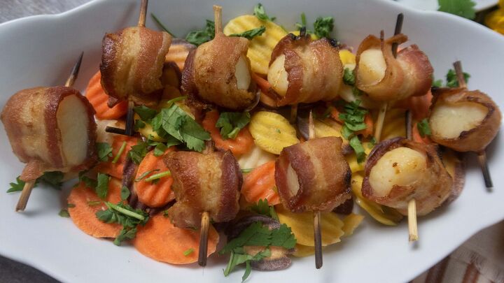 not your average thanksgiving sides, Scallops wrapped Bacon