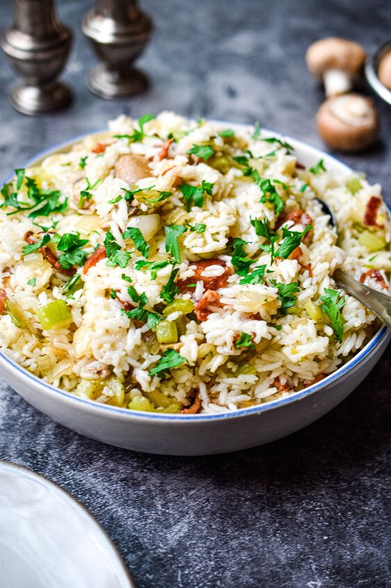 rice dressing with bacon