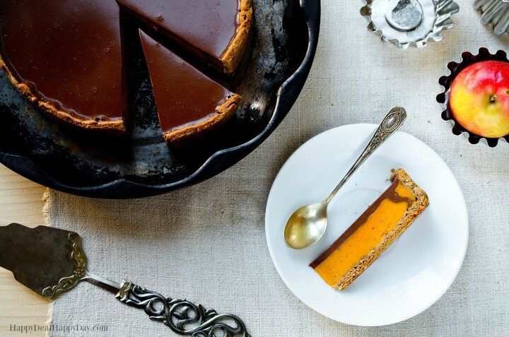 pumpkin pie recipe with chocolate ganache topping
