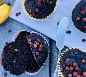 vegan banana double chocolate muffins