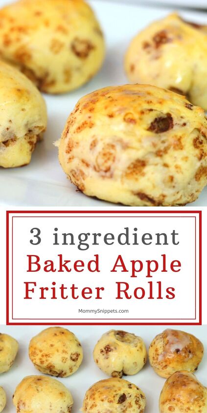 the best 3 ingredient baked apple fritter rolls recipe