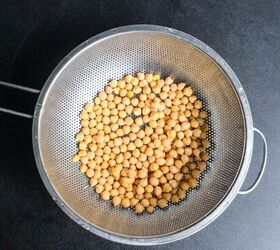 , Rinse and drain chickpeas but reserve their liquid