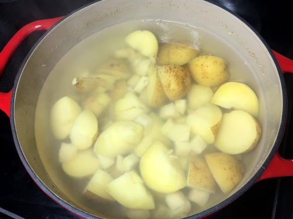 parsnip mashed potatoes, Boil for about 20 minutes