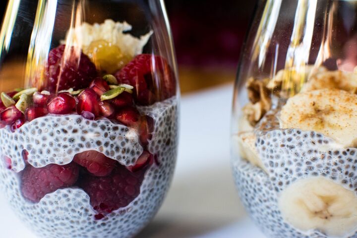 chia pudding parfait with two flavors