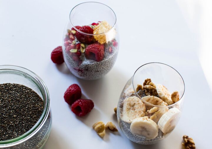 chia pudding parfait with two flavors