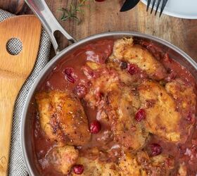Pan Seared Chicken Thighs With Cranberry Dijon Gravy