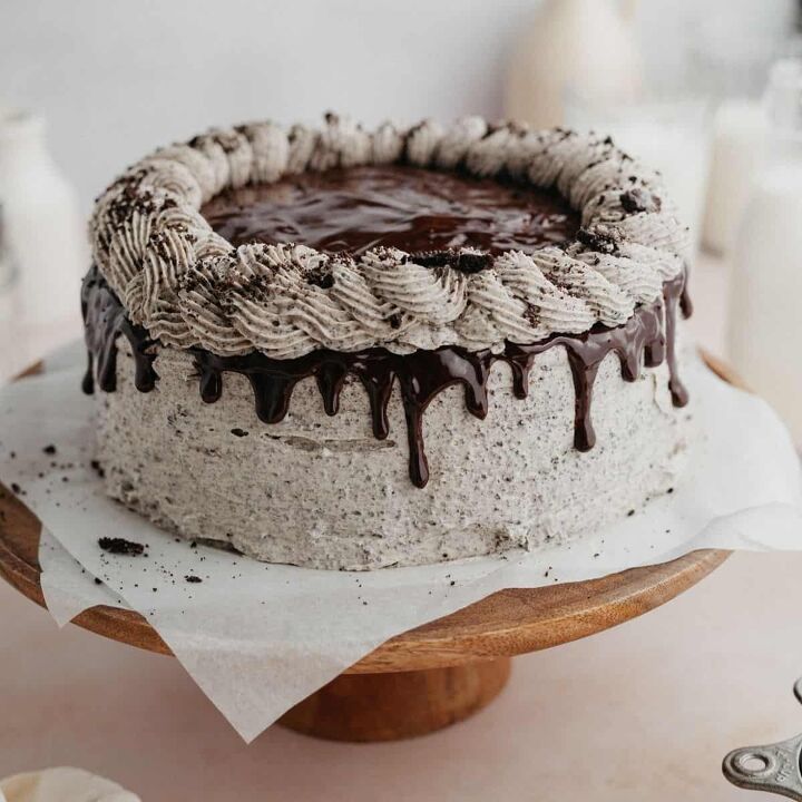peppermint eggnog white chocolate drip cake