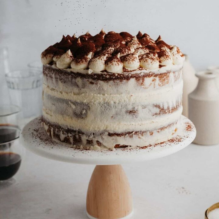 peppermint eggnog white chocolate drip cake