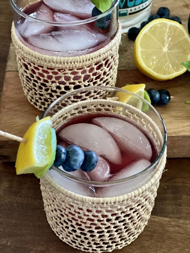 basil blueberry lemonade vodka a life unfolding, The Basil Blueberry Lemonade is pretty garnished