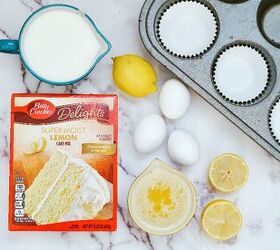 5 ingredient easy lemon cake mix muffins