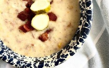 Crockpot Dill Pickle Bacon Cheeseburger Soup