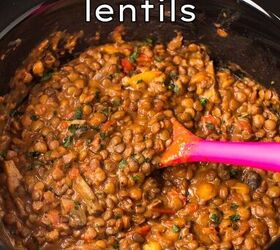 s 11 winter stews for weeknight dinners, Cheesy Slow Cooker Lentil Stew