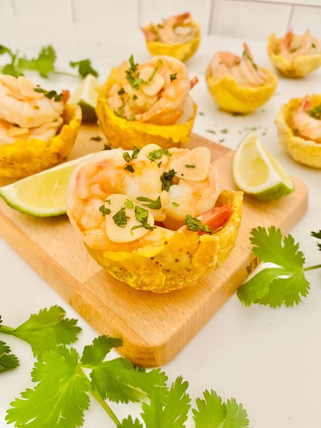 s 11 appetizers for new year s parties, Garlic Shrimp Plantain Cups