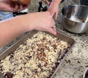 super easy chocolate chip cookie bars recipe, We sprinkled extra nuts for good measure