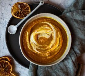 CARROT & SWEET POTATO SOUP WITH ORANGE & GINGER