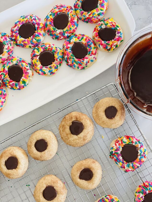 thumbprint sugar cookies with chocolate ganache
