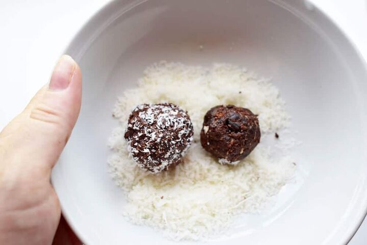 nut free cacao bliss balls with coconut recipe