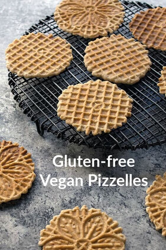 vanilla gluten free vegan pizzelles made with teff flour