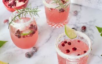 Pomegranate Ginger Spritzer With Candied Cranberries and Lime