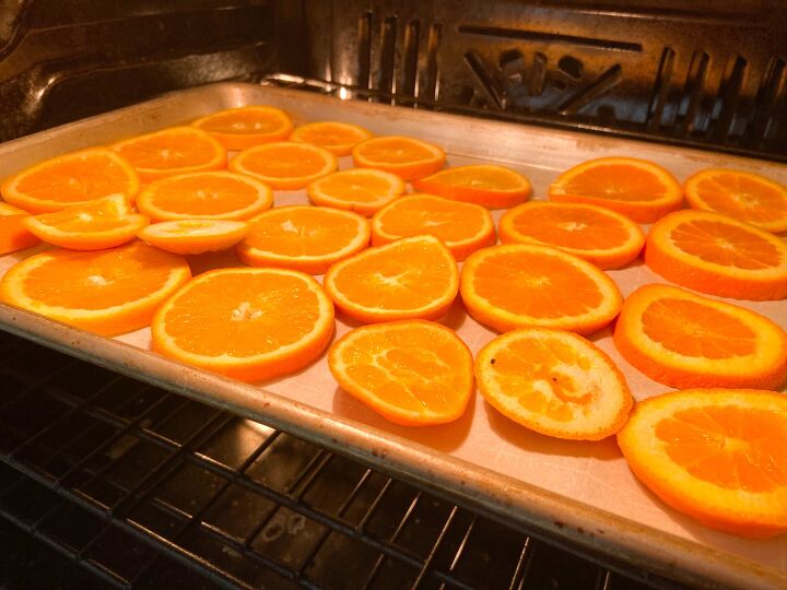 how to dry orange slices the kitchen garten, oranges on sheet pan in oven