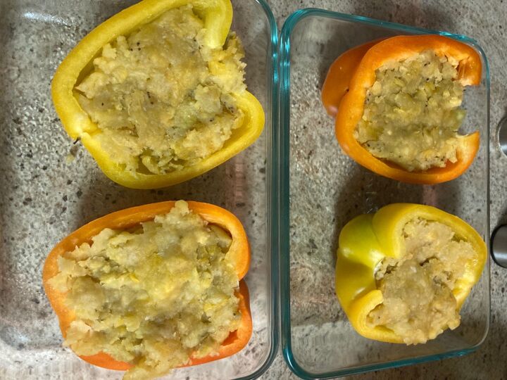 stuffed peppers with mofongo, Add to greased peppers