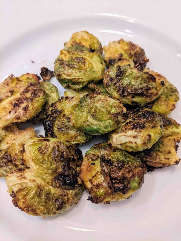 air fried smashed brussels sprouts