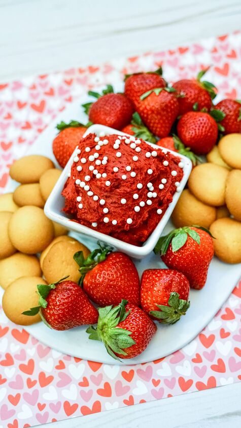 fun red velvet dip made with cake mix for valentine s day