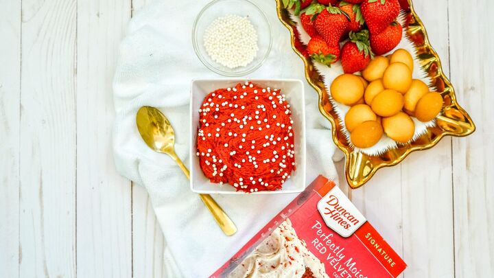 fun red velvet dip made with cake mix for valentine s day