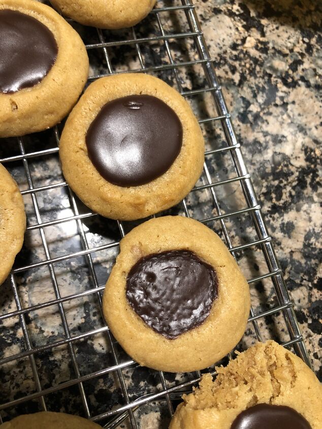 peanut butter ganache thumbprint cookies