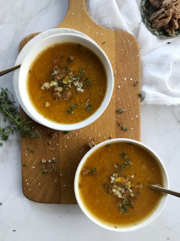 easy roasted butternut squash and pumpkin soup