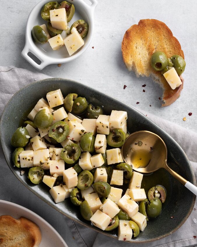 marinated olives and cheese