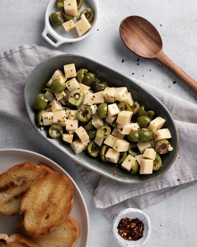 marinated olives and cheese