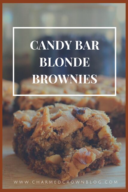 blonde brownies made with leftover chocolate candy