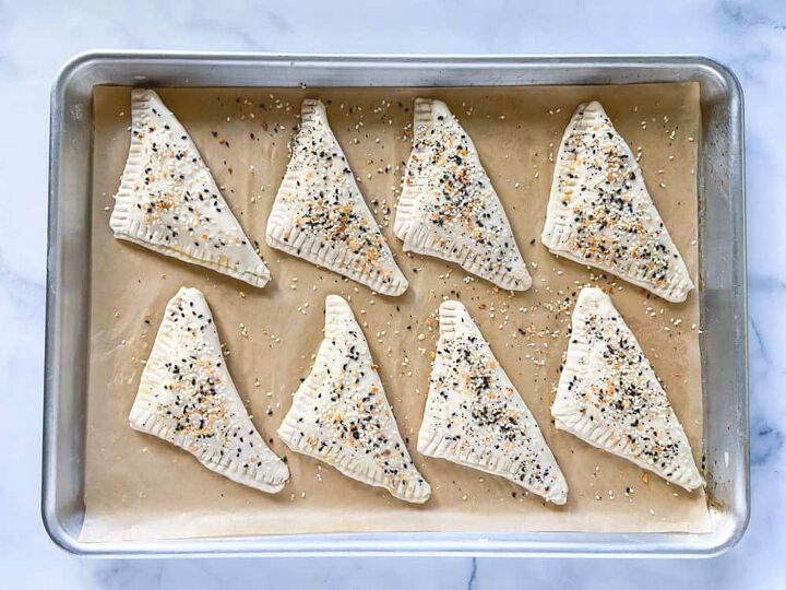everything bagel cream cheese turnovers