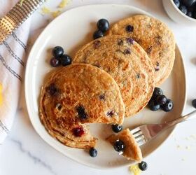 Blueberry Oatmeal Blender Pancakes