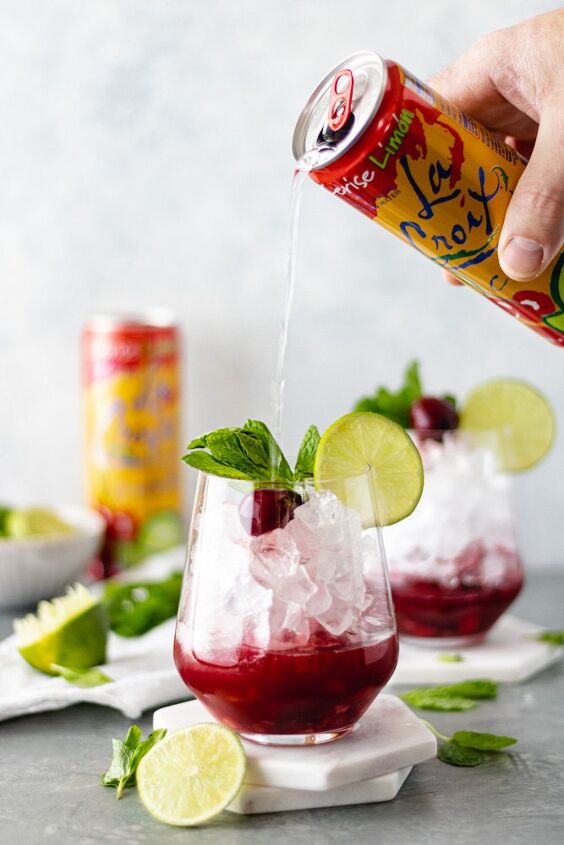 sparkling cherry lime mocktail crisp refreshing