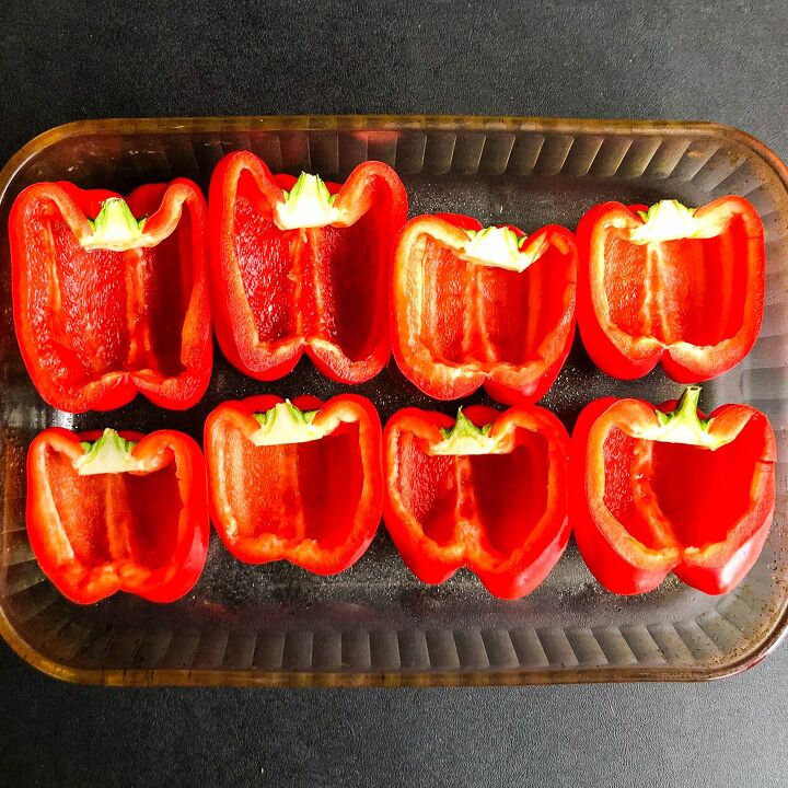lasagna stuffed peppers, Place in a baking dish and bake 10 15 minutes