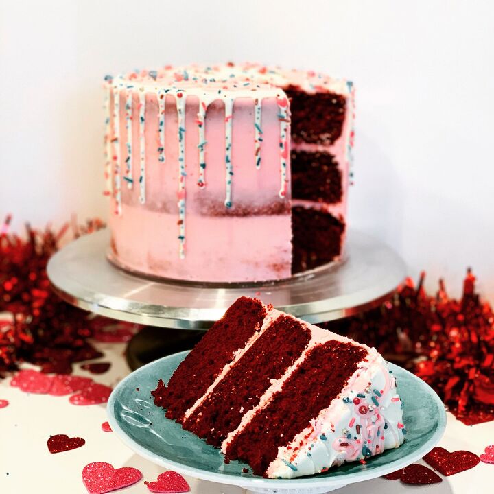 s 10 valentine s day treats that will win over anyone s heart, Valentine s Sprinkle Drip Cake