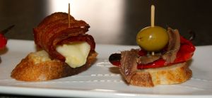 anchovy pepper and bacon brie