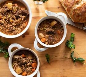 If you're in the mood for a hot bowl of hearty soup, give this beef and barley stew a try