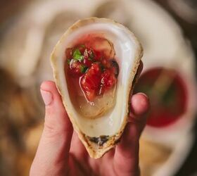 fresh oysters with simple champagne and blood orange mignonette