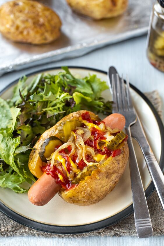 hot dog baked potatoes