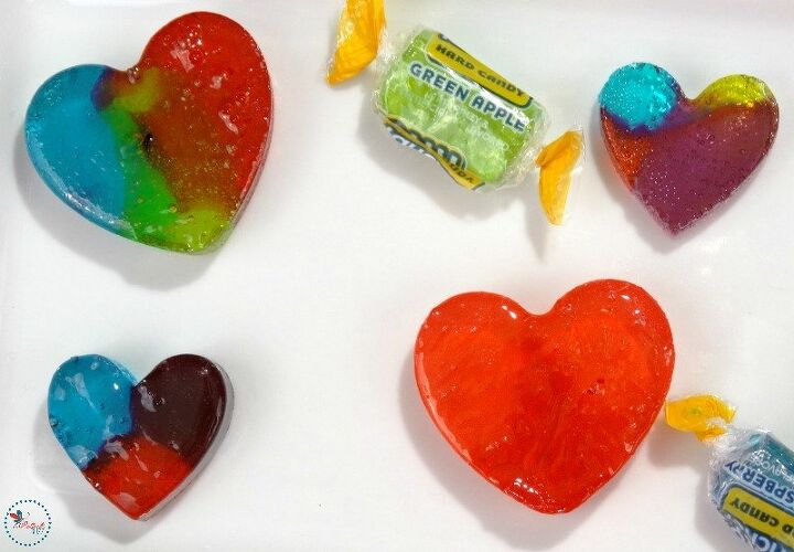 homemade rainbow hearts candy