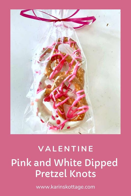 easy pink and white dipped valentine pretzel knots