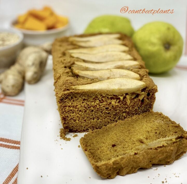 vegan butternut squash and gingered pear bread