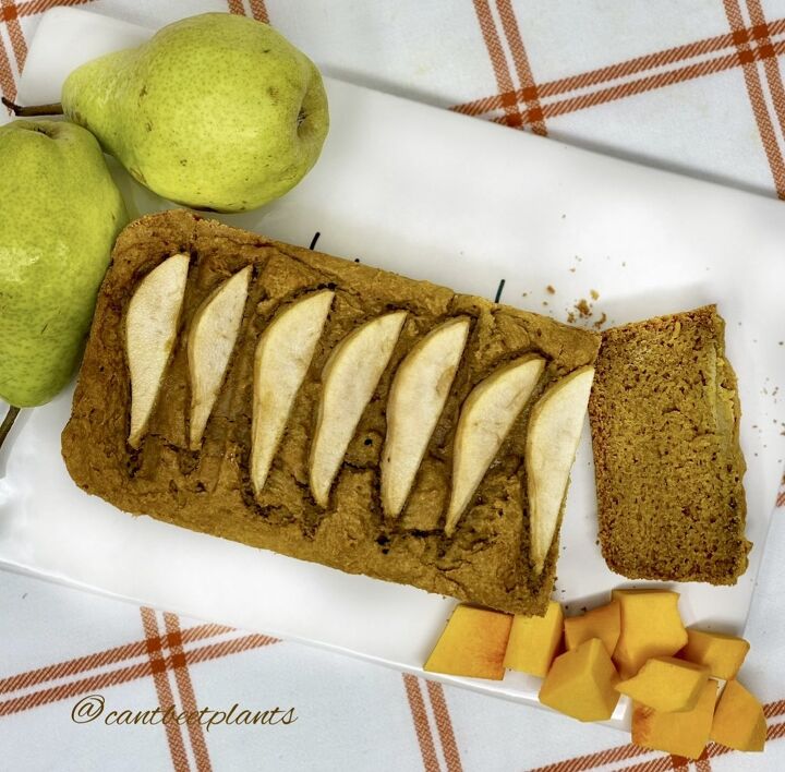 vegan butternut squash and gingered pear bread